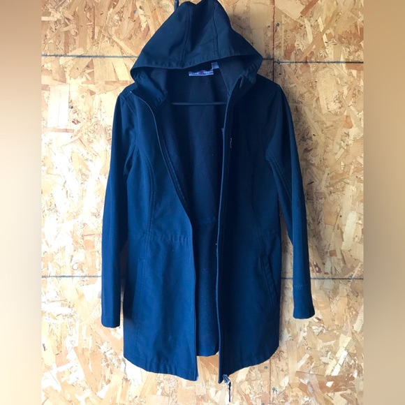 Mens Free Tech Large zip up hooded black light weight coat - Picture 1 of 3